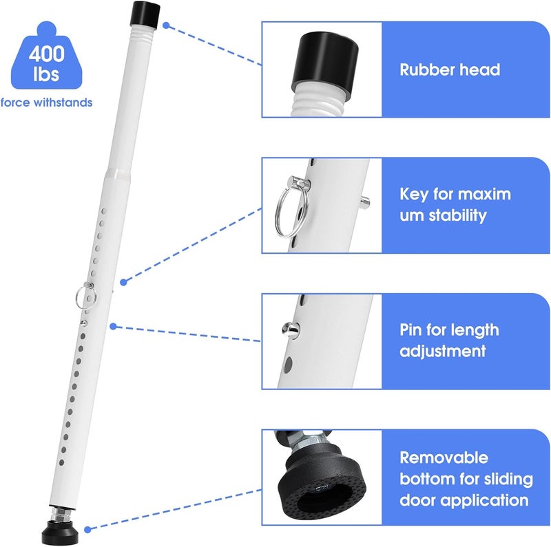 DEROFIT Sliding Door Security Bar,16 to 51 Inch Inside Sliding Patio Door Window Security Bar Stopper, Adjustable Window Locks Security Bars for Home Apartment Security, Sliding Glass Door Lock Hardware - Image 5